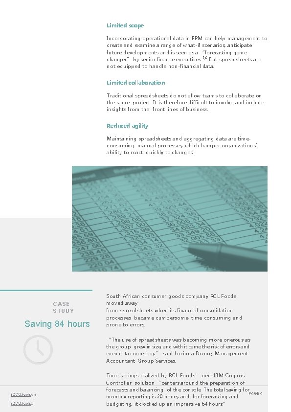 Limited scope Incorporating operational data in FPM can help management to create and examine