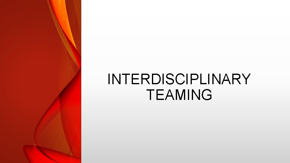 INTERDISCIPLINARY TEAMING 