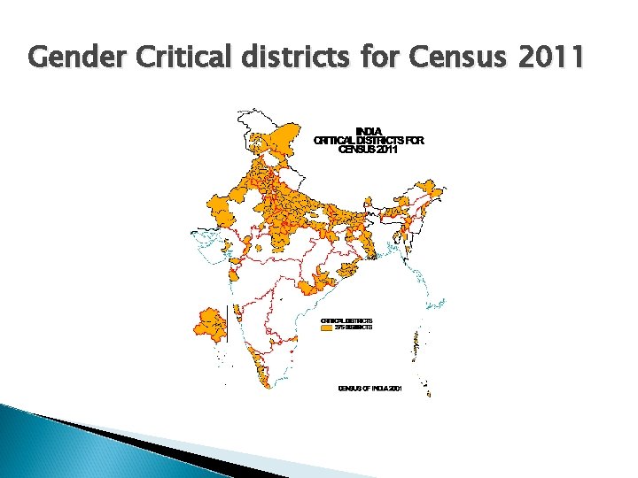 Gender Critical districts for Census 2011 