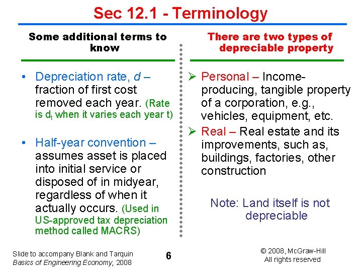 Sec 12. 1 - Terminology Some additional terms to know There are two types