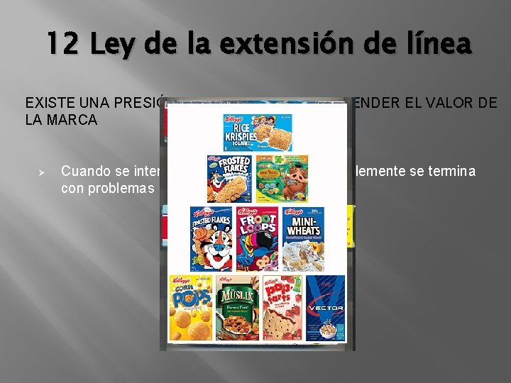 12 Ley de la extensión de línea EXISTE UNA PRESIÓN IRRESISTIBLE PARA EXTENDER EL