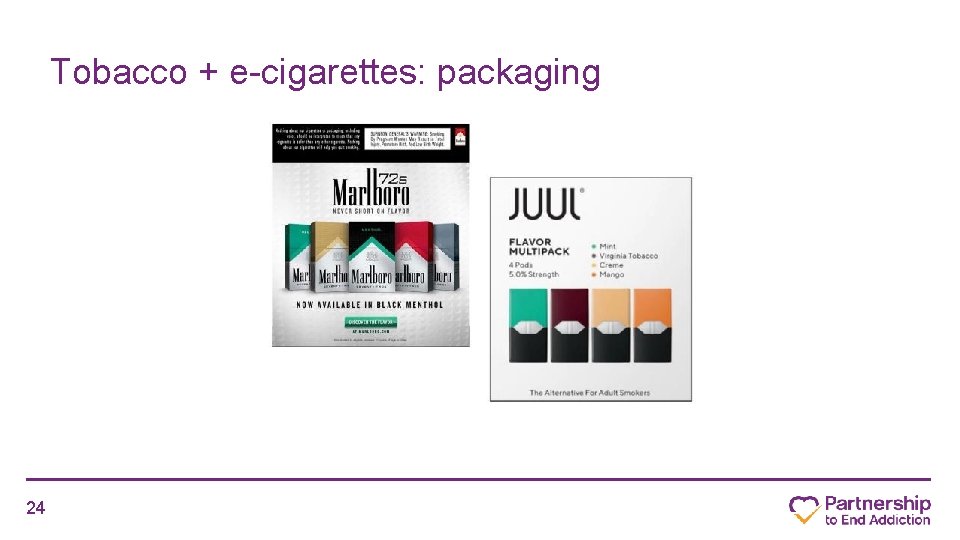 Tobacco + e-cigarettes: packaging 24 