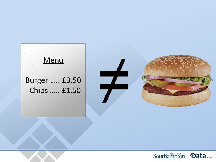Menu Burger …. . £ 3. 50 Chips …. . £ 1. 50 ≠