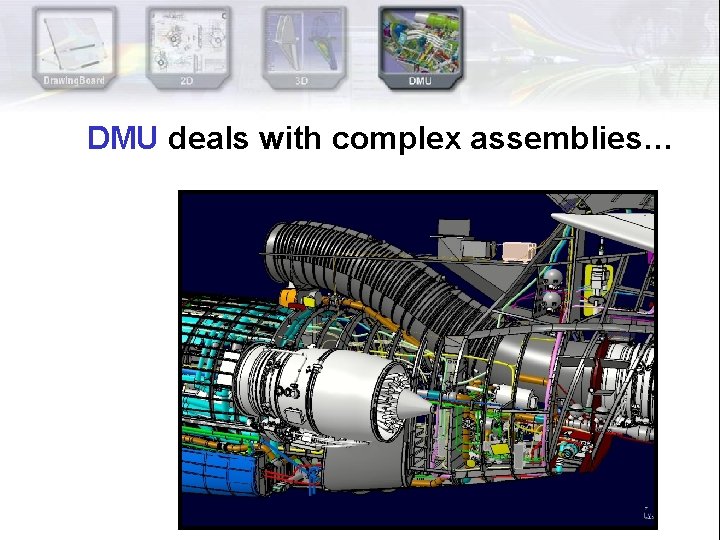 DMU deals with complex assemblies… DMU deals with complex assemblies…
