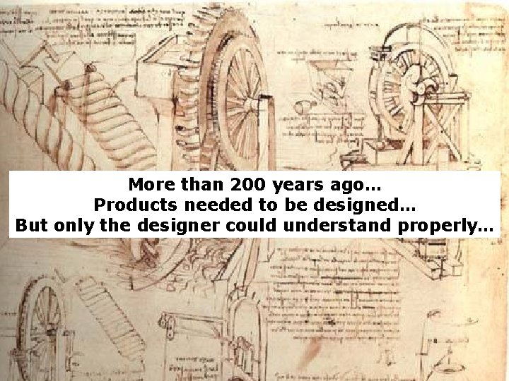 More than 200 years ago… Products needed to be designed… But only the designer More than 200 years ago… Products needed to be designed… But only the designer