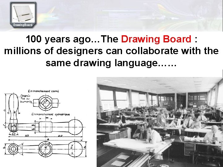 100 years ago…The Drawing Board : millions of designers can collaborate with the same 100 years ago…The Drawing Board : millions of designers can collaborate with the same