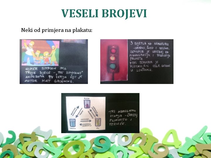 VESELI BROJEVI Neki od primjera na plakatu: 