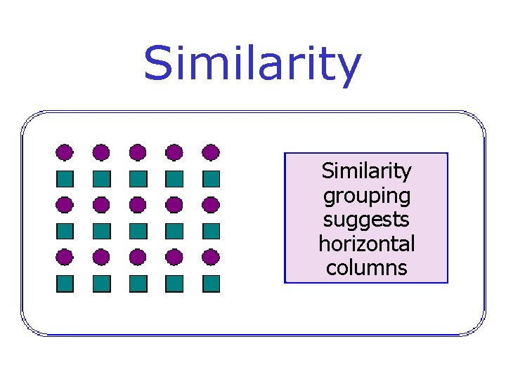 Similarity grouping suggests horizontal columns 