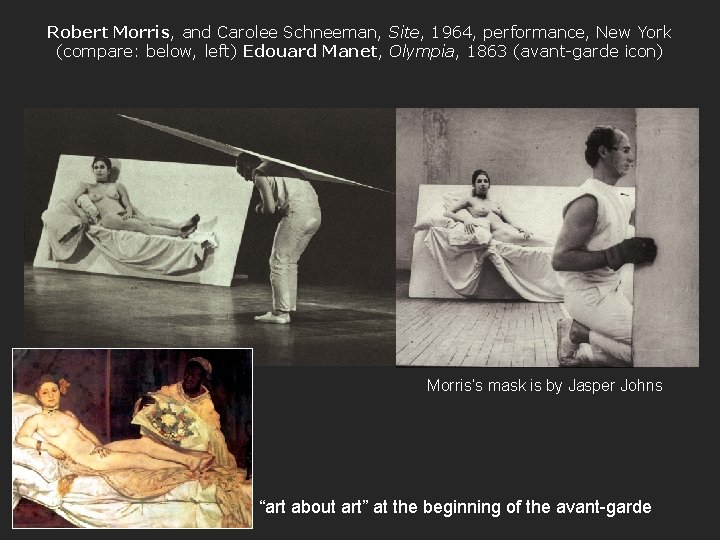 Robert Morris, and Carolee Schneeman, Site, 1964, performance, New York (compare: below, left) Edouard