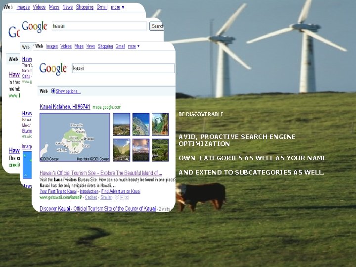 BE DISCOVERABLE AVID, PROACTIVE SEARCH ENGINE OPTIMIZATION OWN CATEGORIES AS WELL AS YOUR NAME