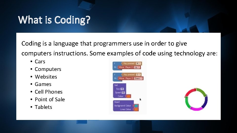 What is Coding? Coding is a language that programmers use in order to give