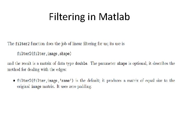 Filtering in Matlab 