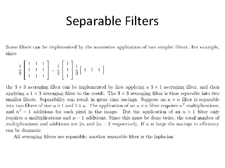 Separable Filters 