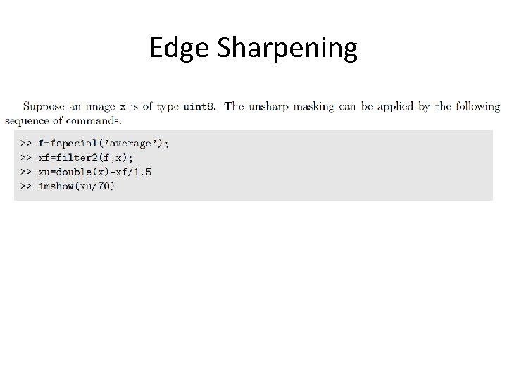 Edge Sharpening 