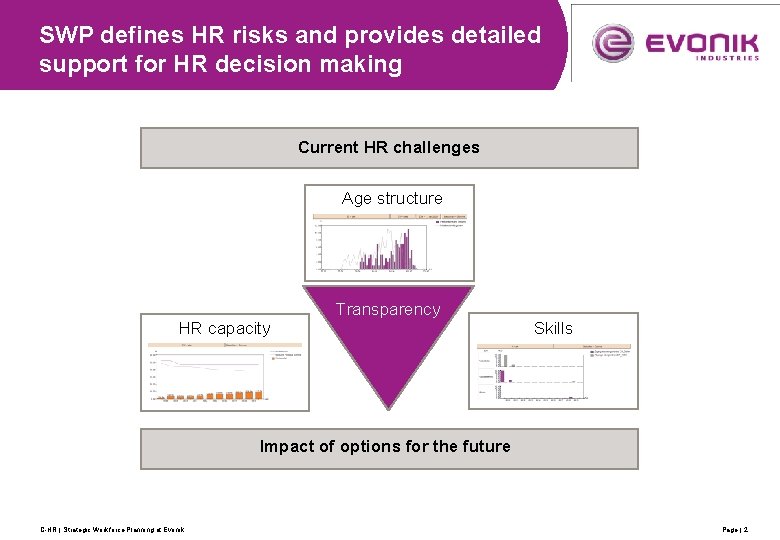 SWP defines HR risks and provides detailed support for HR decision making Current HR