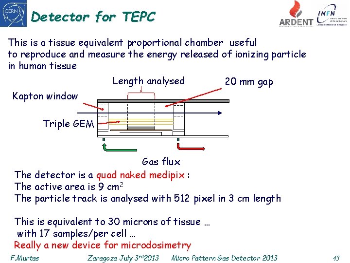 Detector for TEPC This is a tissue equivalent proportional chamber useful to reproduce and