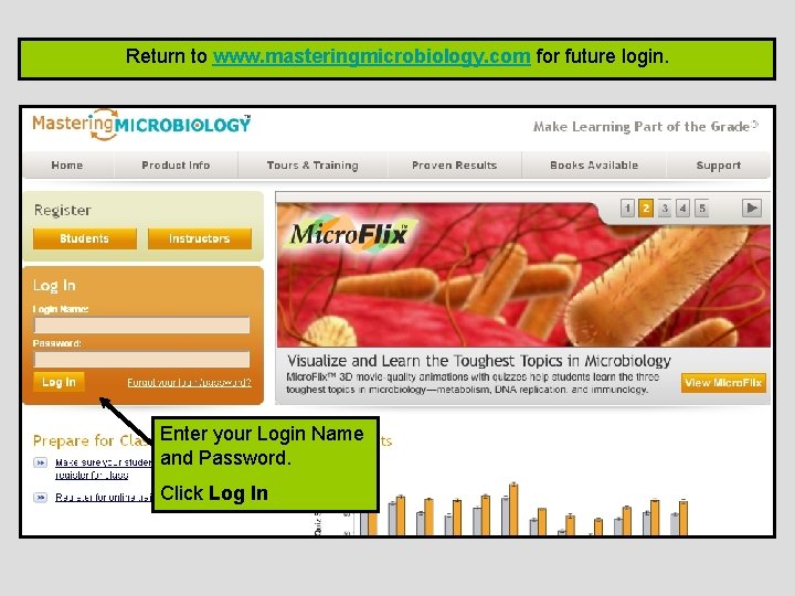 Return to www. masteringmicrobiology. com for future login. Enter your Login Name and Password.