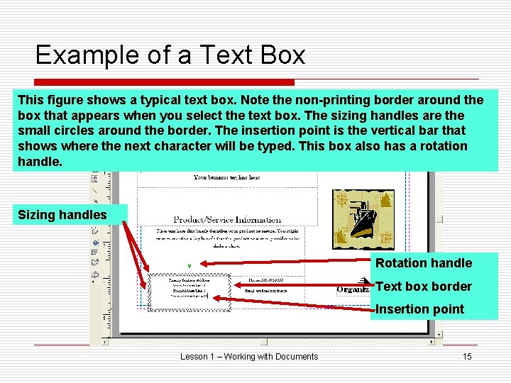 Example of a Text Box This figure shows a typical text box. Note the