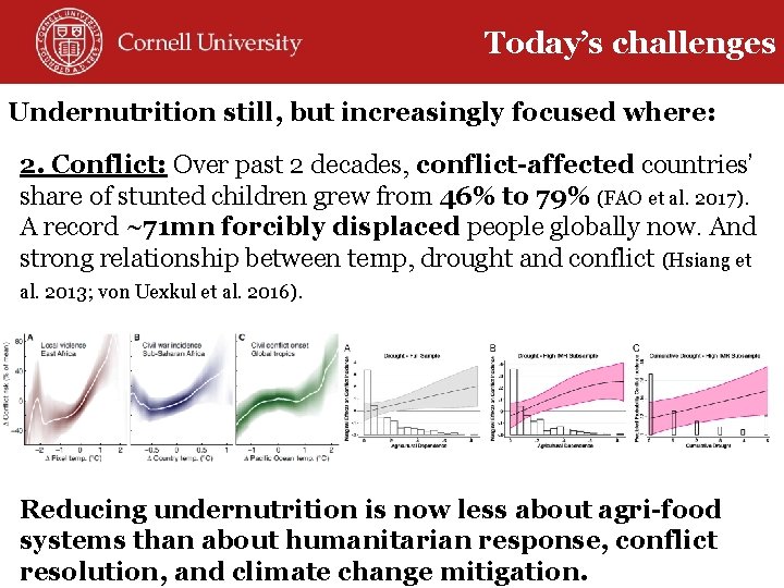 Today’s challenges Undernutrition still, but increasingly focused where: 2. Conflict: Over past 2 decades,