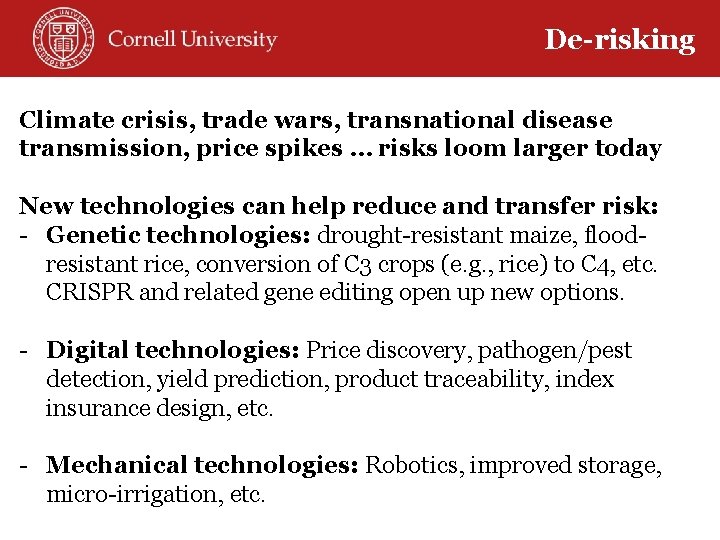 De-risking Climate crisis, trade wars, transnational disease transmission, price spikes … risks loom larger