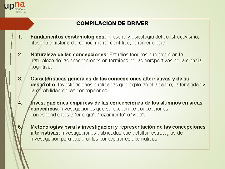 COMPILACIÓN DE DRIVER 1. Fundamentos epistemológicos: Filosofía y psicología del constructivismo, filosofía e historia