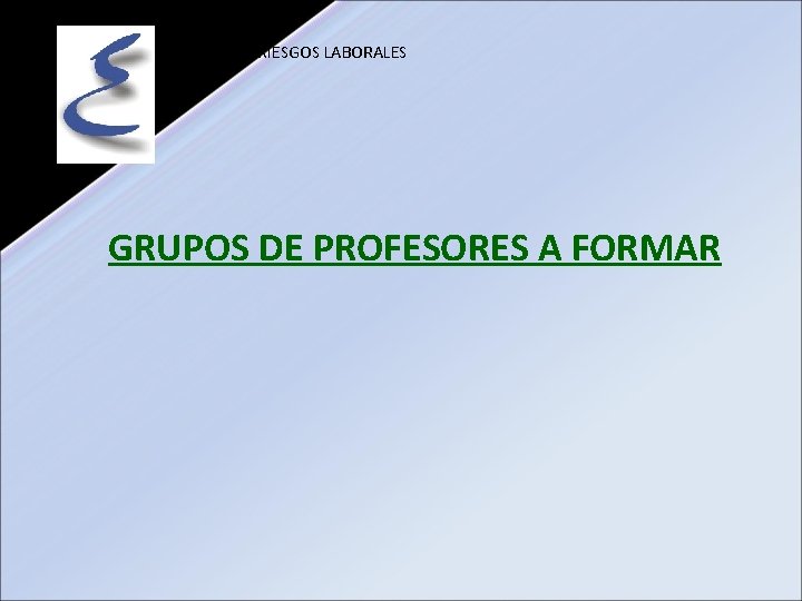 PREVENCIÓN RIESGOS LABORALES GRUPOS DE PROFESORES A FORMAR 