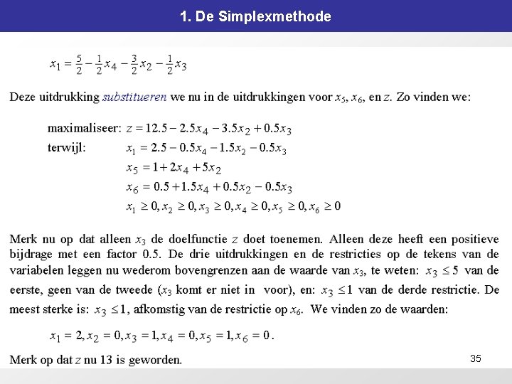 1. De Simplexmethode 35 