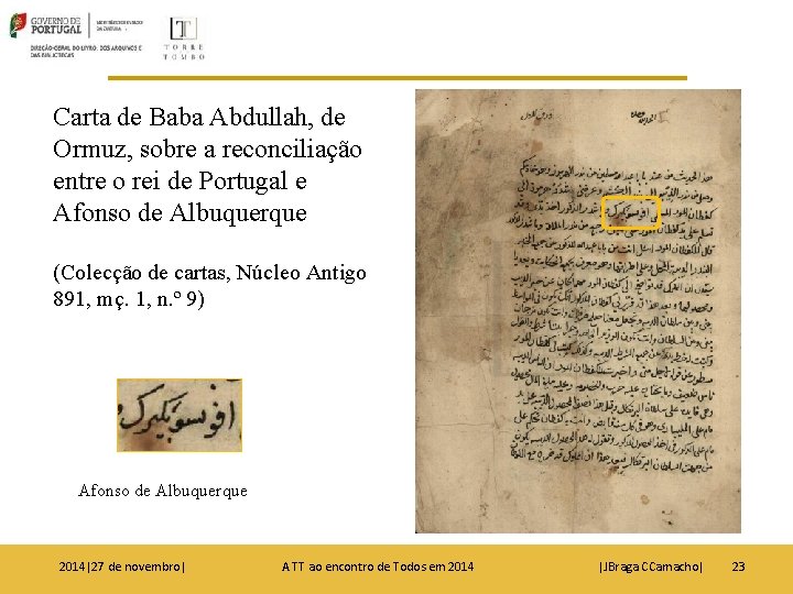 Carta de Baba Abdullah, de Ormuz, sobre a reconciliação entre o rei de Portugal