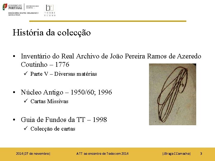 História da colecção • Inventário do Real Archivo de João Pereira Ramos de Azeredo