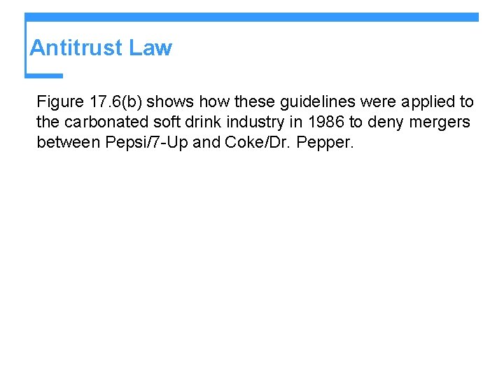 Antitrust Law Figure 17. 6(b) shows how these guidelines were applied to the carbonated