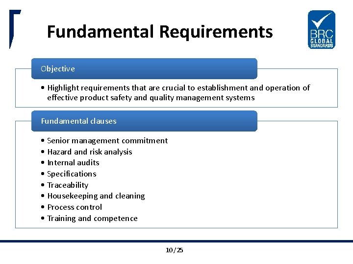 Fundamental Requirements Objective • Highlight requirements that are crucial to establishment and operation of