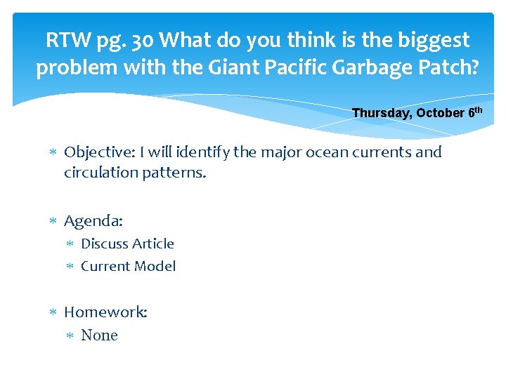 RTW pg. 30 What do you think is the biggest problem with the Giant