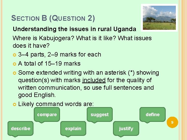 SECTION B (QUESTION 2) Understanding the issues in rural Uganda Where is Kabujogera? What