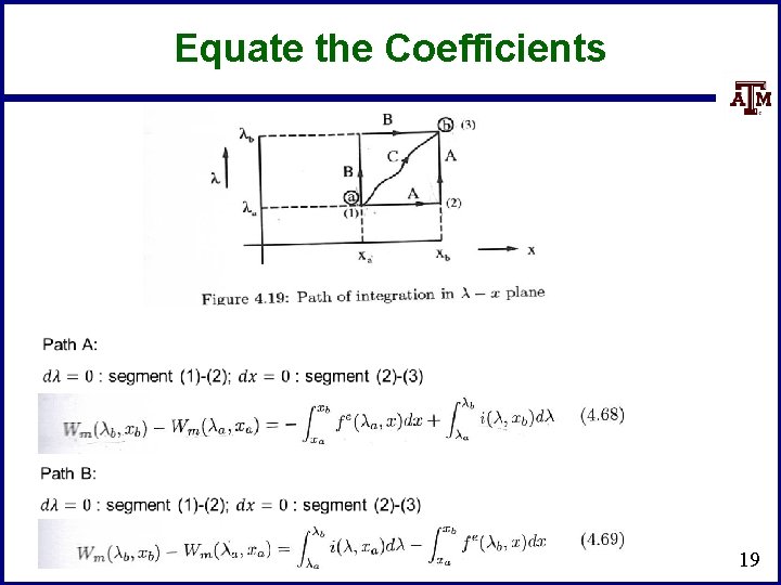 Equate the Coefficients 19 