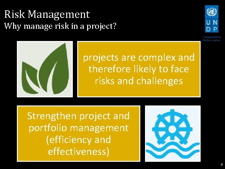 Risk Management Why manage risk in a project? projects are complex and therefore likely