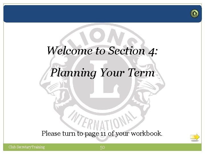 Welcome to Section 4: Planning Your Term Please turn to page 11 of your