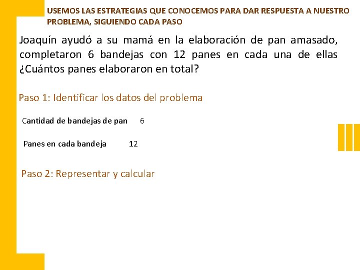 USEMOS LAS ESTRATEGIAS QUE CONOCEMOS PARA DAR RESPUESTA A NUESTRO PROBLEMA, SIGUIENDO CADA PASO