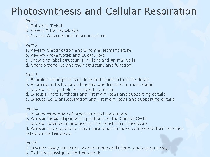 Chapter 5 Photosynthesis And Cellular Respiration Answer Key