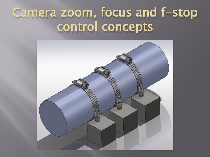 Camera zoom, focus and f-stop control concepts 