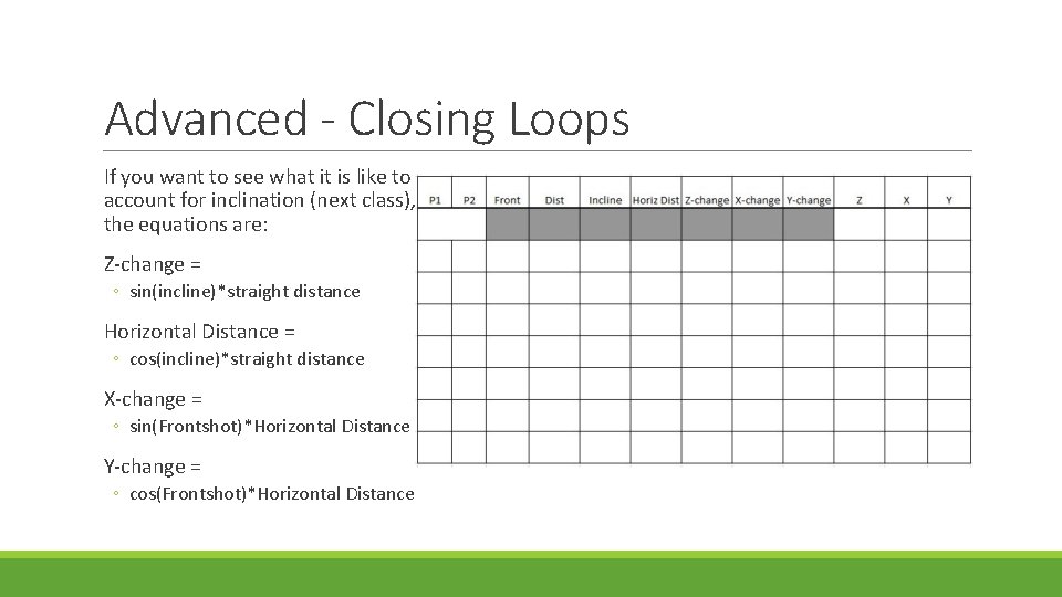 Advanced - Closing Loops If you want to see what it is like to