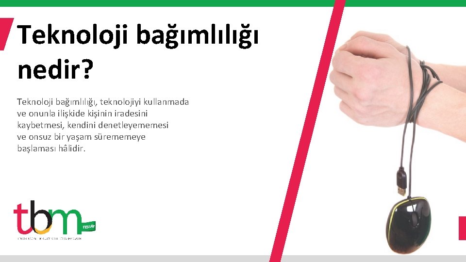 Teknoloji bağımlılığı nedir? Teknoloji bağımlılığı, teknolojiyi kullanmada ve onunla ilişkide kişinin iradesini kaybetmesi, kendini