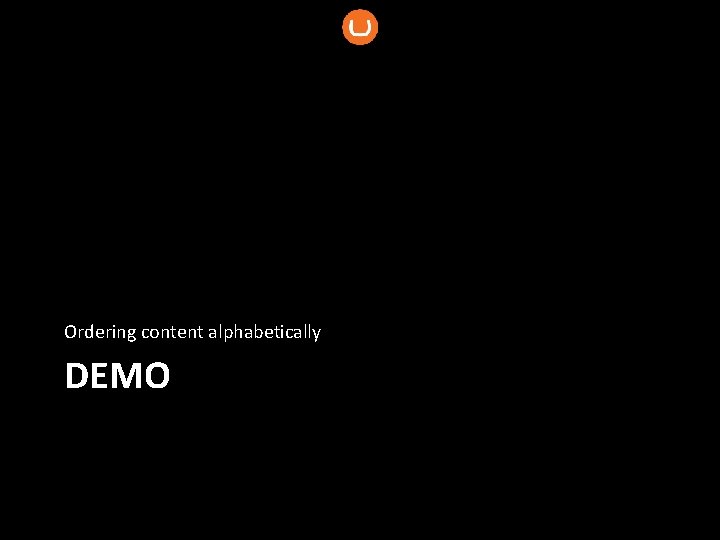 Ordering content alphabetically DEMO 