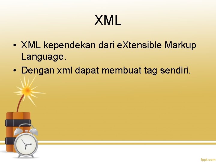 XML • XML kependekan dari e. Xtensible Markup Language. • Dengan xml dapat membuat