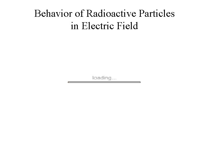 Behavior of Radioactive Particles in Electric Field 