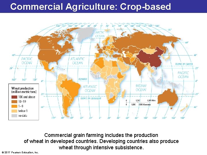 Commercial Agriculture: Crop-based Commercial grain farming includes the production of wheat in developed countries.