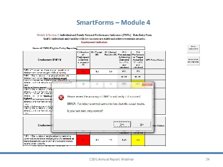 Smart. Forms – Module 4 CSBG Annual Report Webinar 24 