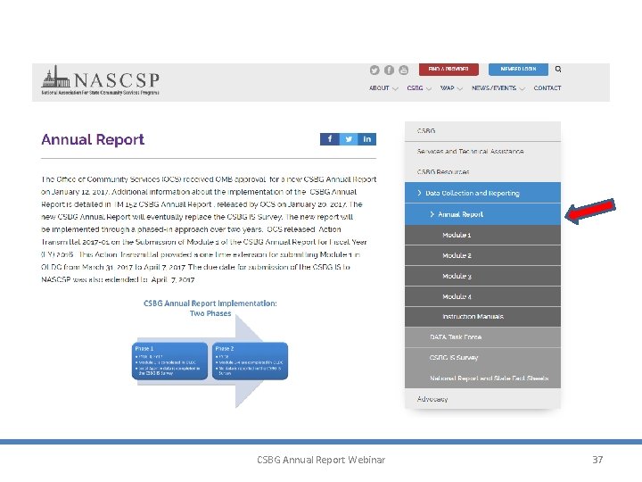 CSBG Annual Report Webinar 37 