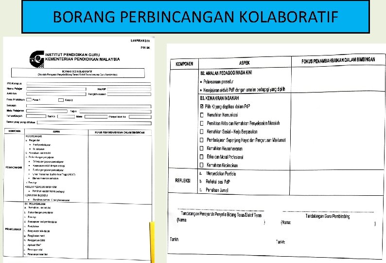 BORANG PERBINCANGAN KOLABORATIF 