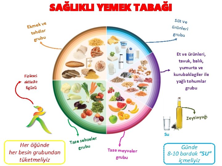 SAĞLIKLI YEMEK TABAĞI Süt ve ürünleri grubu k ve Ekme r tahılla grubu Et