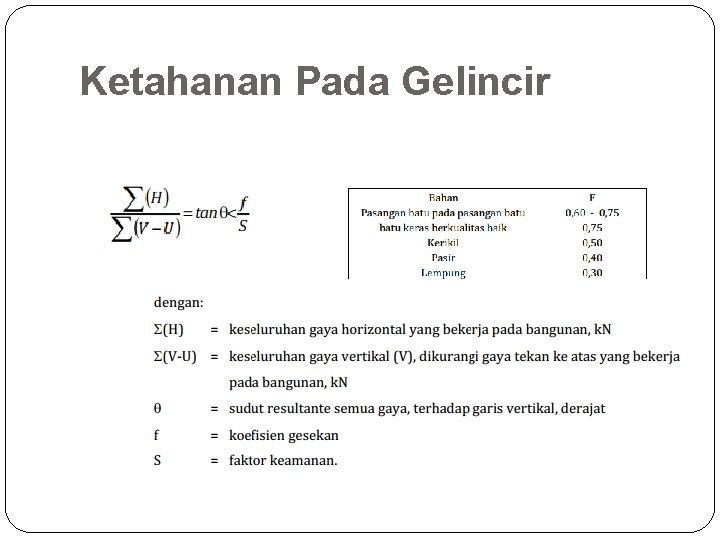 Ketahanan Pada Gelincir 